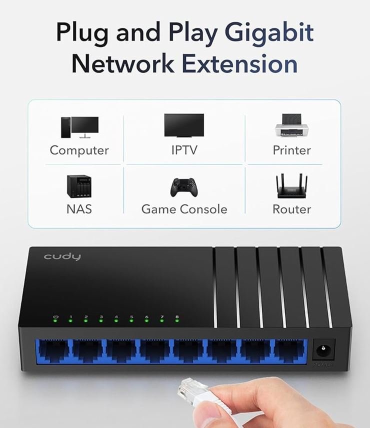 Cudy 8 Port 10/100/1000 Mbps Desktop Switch